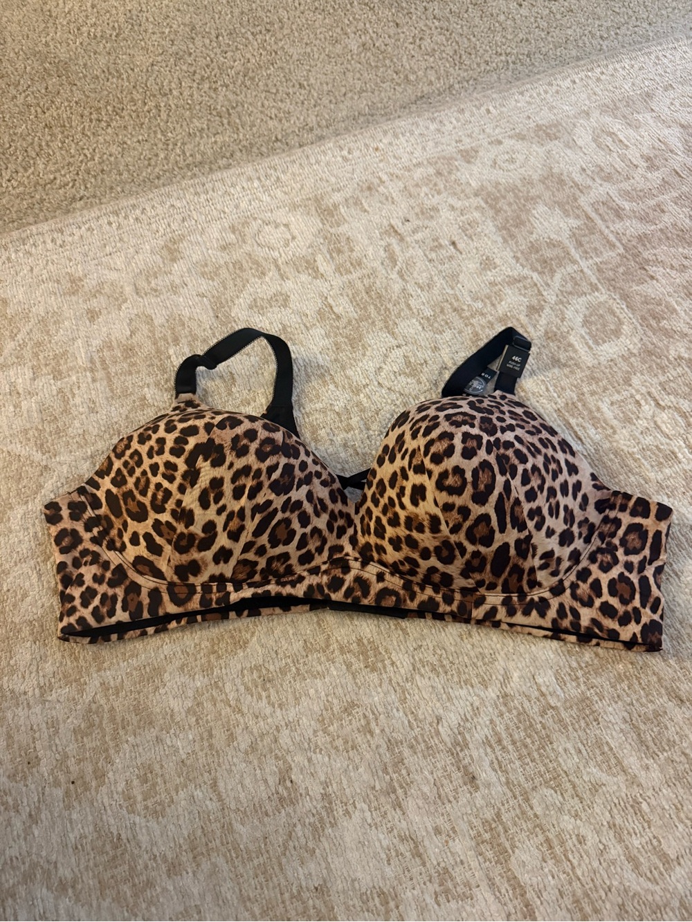 Torrid Curve Cheetah Print Back Smoothing Wire Free Push Up Bra SZ 46C
